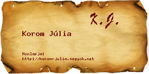 Korom Júlia névjegykártya