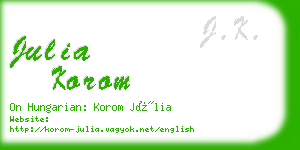 julia korom business card